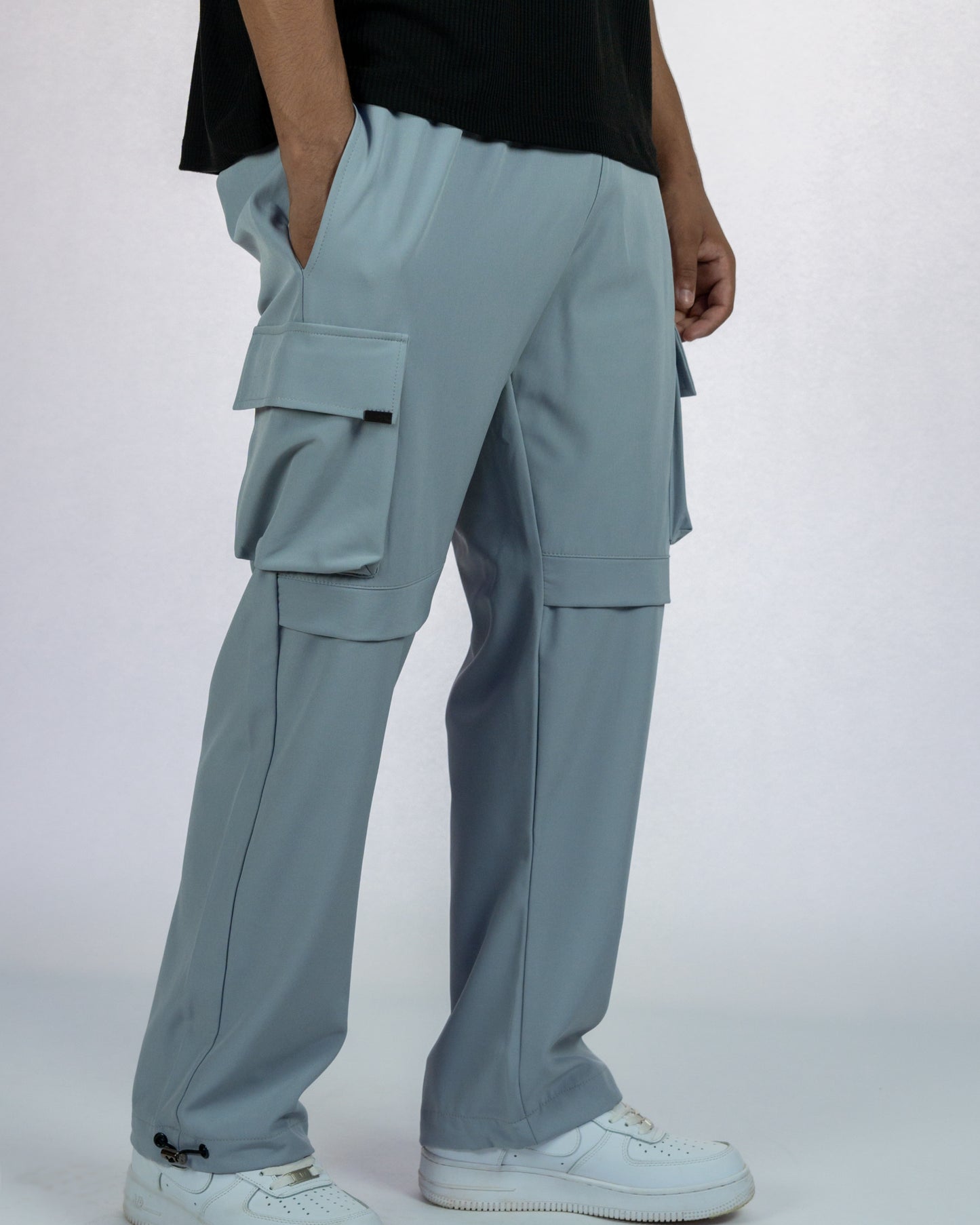 PANELLED BAGGY CARGOPANTS "PANBAG" V1 Silver