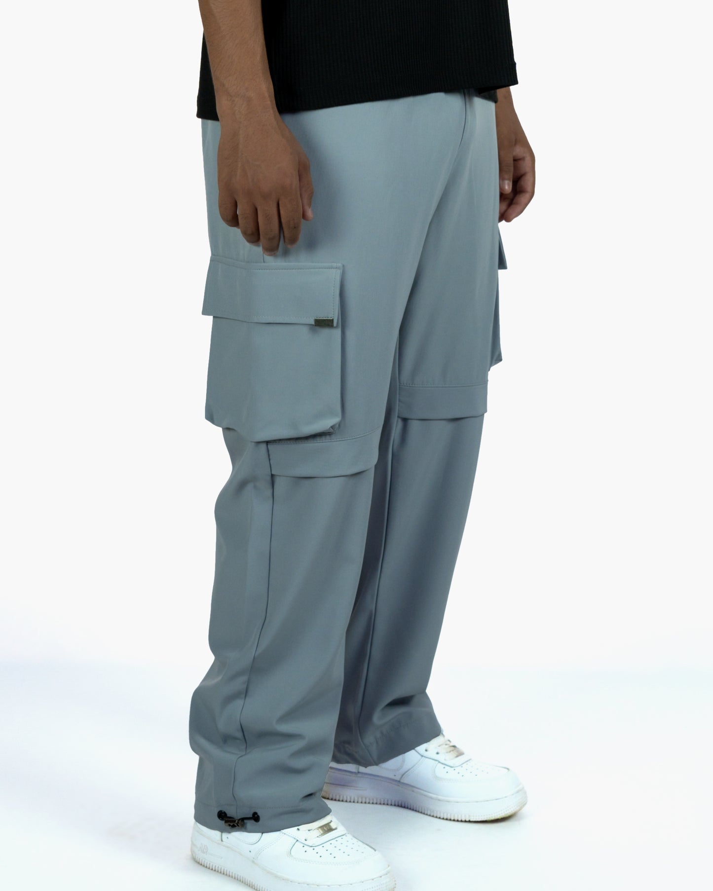 PANELLED BAGGY CARGOPANTS "PANBAG" V1 Silver