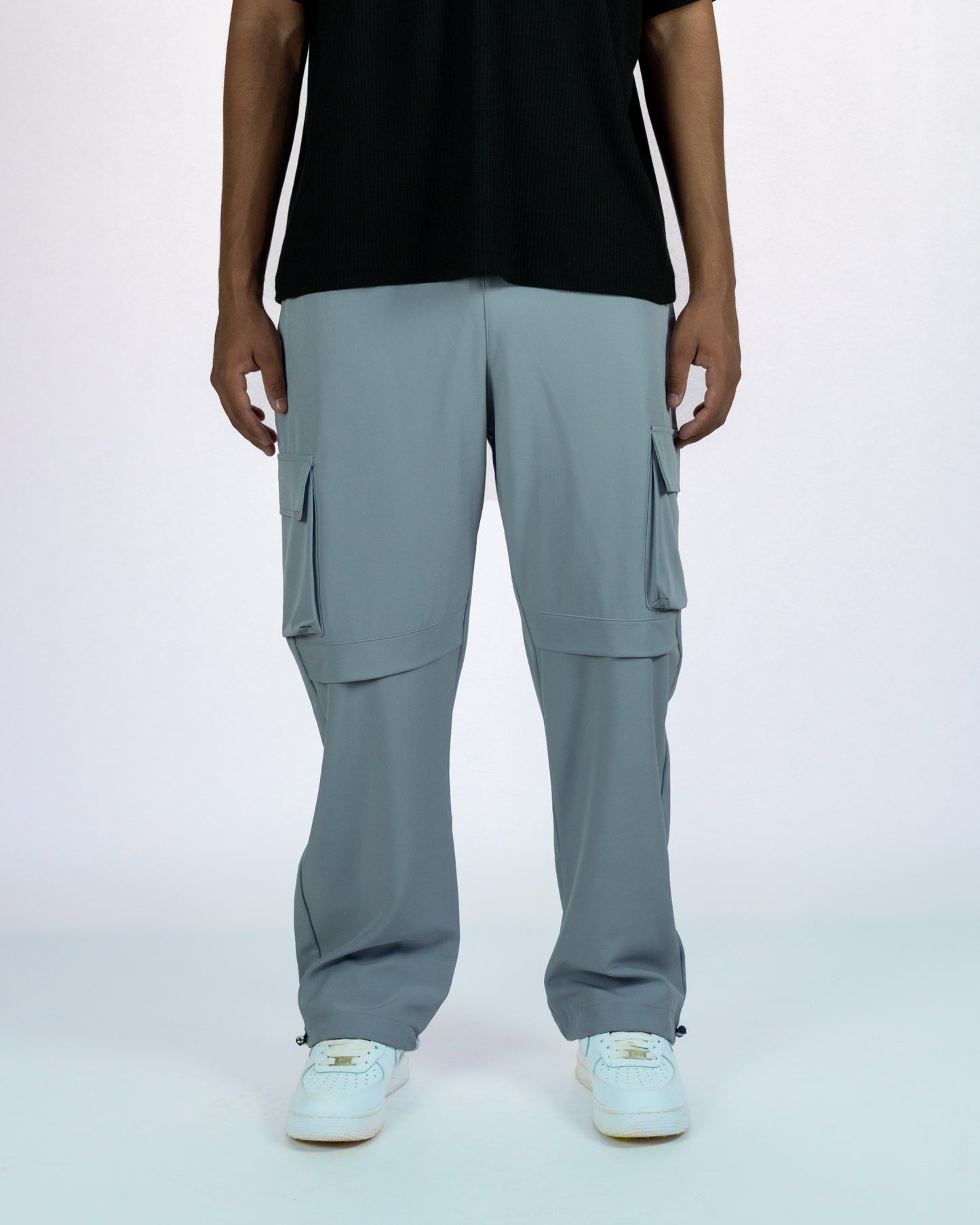 PANELLED BAGGY CARGOPANTS "PANBAG" V1 Silver