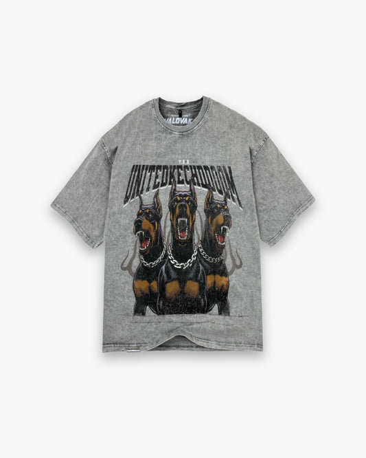 RELAXED T-SHIRT DOBERMAN ACID WASHED